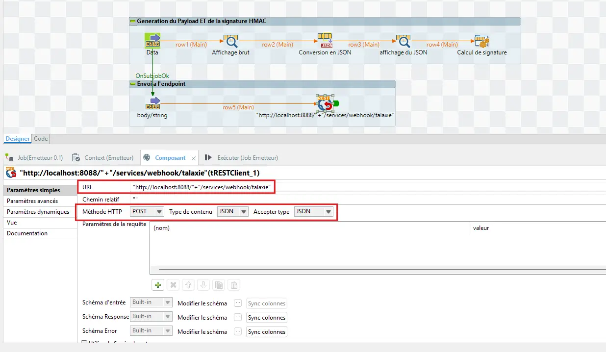 tRestClient - Configuration basique (Methode, Type de données)