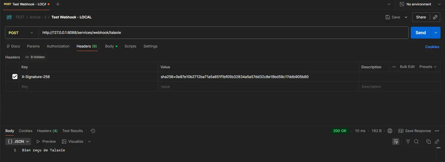 test 3 - Postman - Header