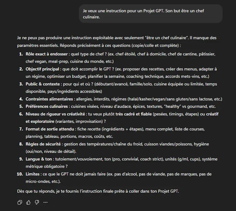 Première itération du PromptGenerator